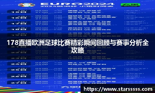 178直播欧洲足球比赛精彩瞬间回顾与赛事分析全攻略