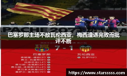 巴塞罗那主场不敌瓦伦西亚，梅西遭遇完败而批评不断